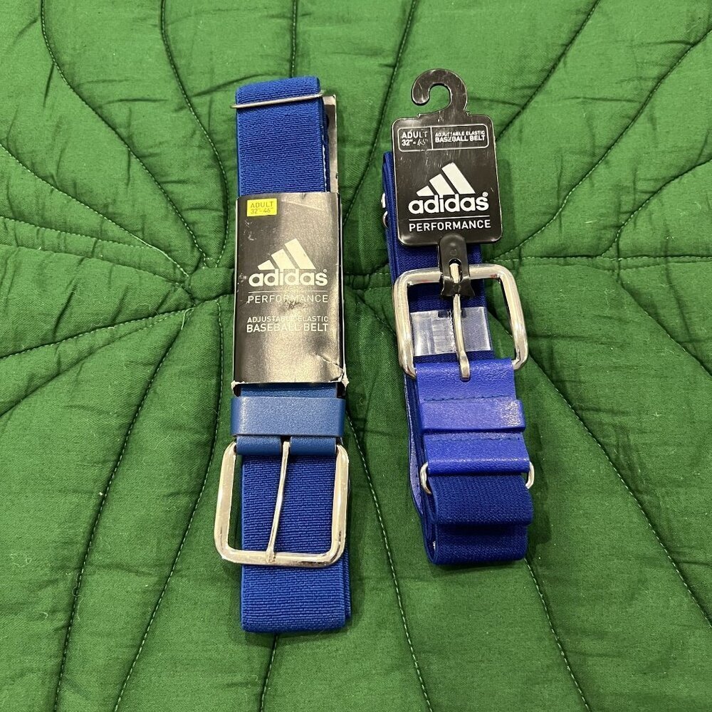 Adidas Performance Mens 32"-46" Royal Blue Baseball Belt Bundle